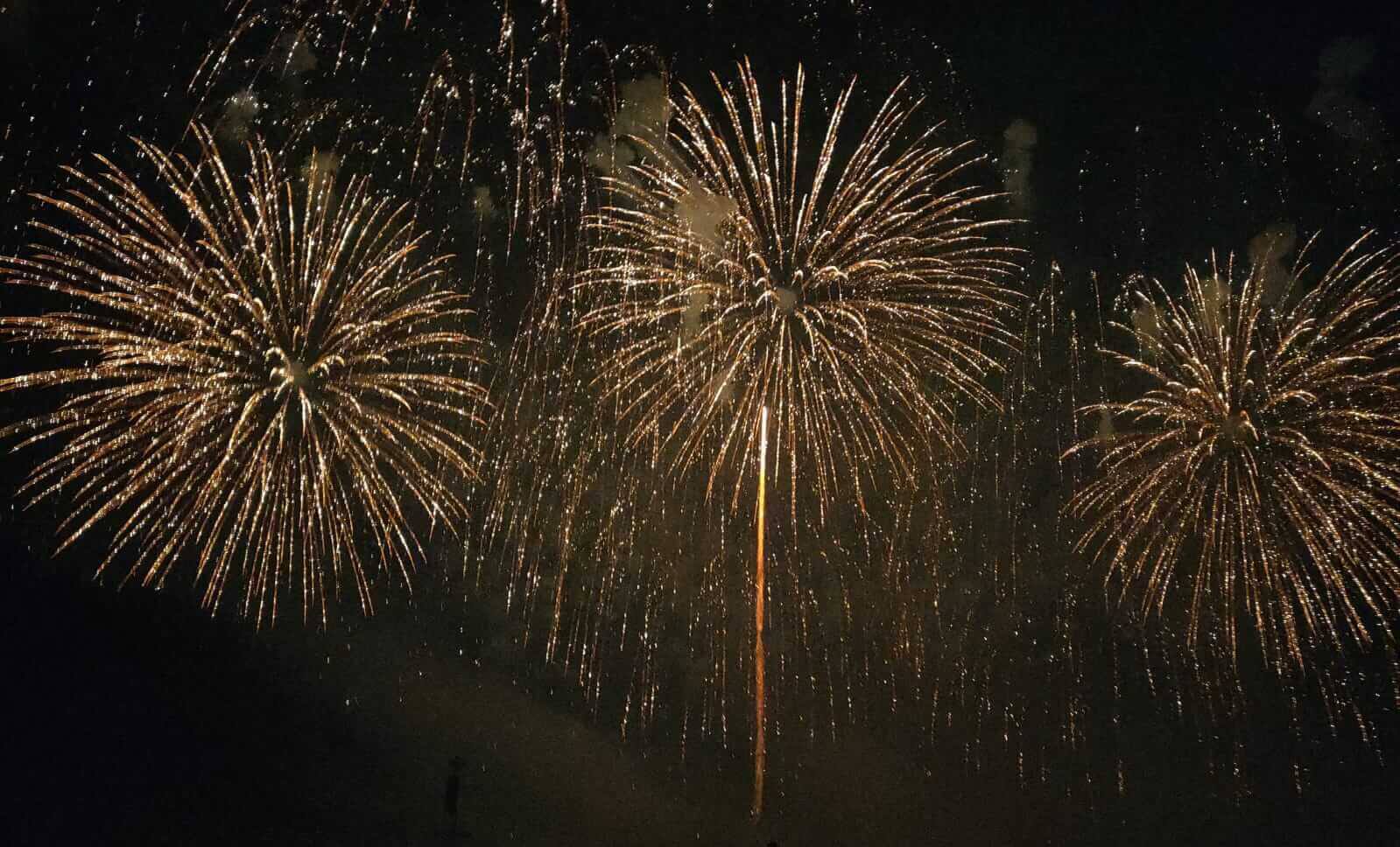 3 Fireworks Going Off In the Sky